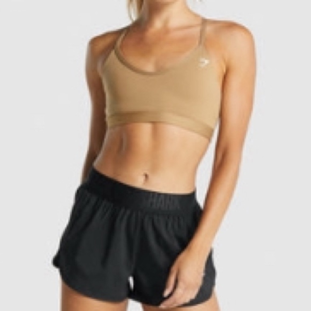 Gymshark Tan Sports Bra with Adjustable Straps